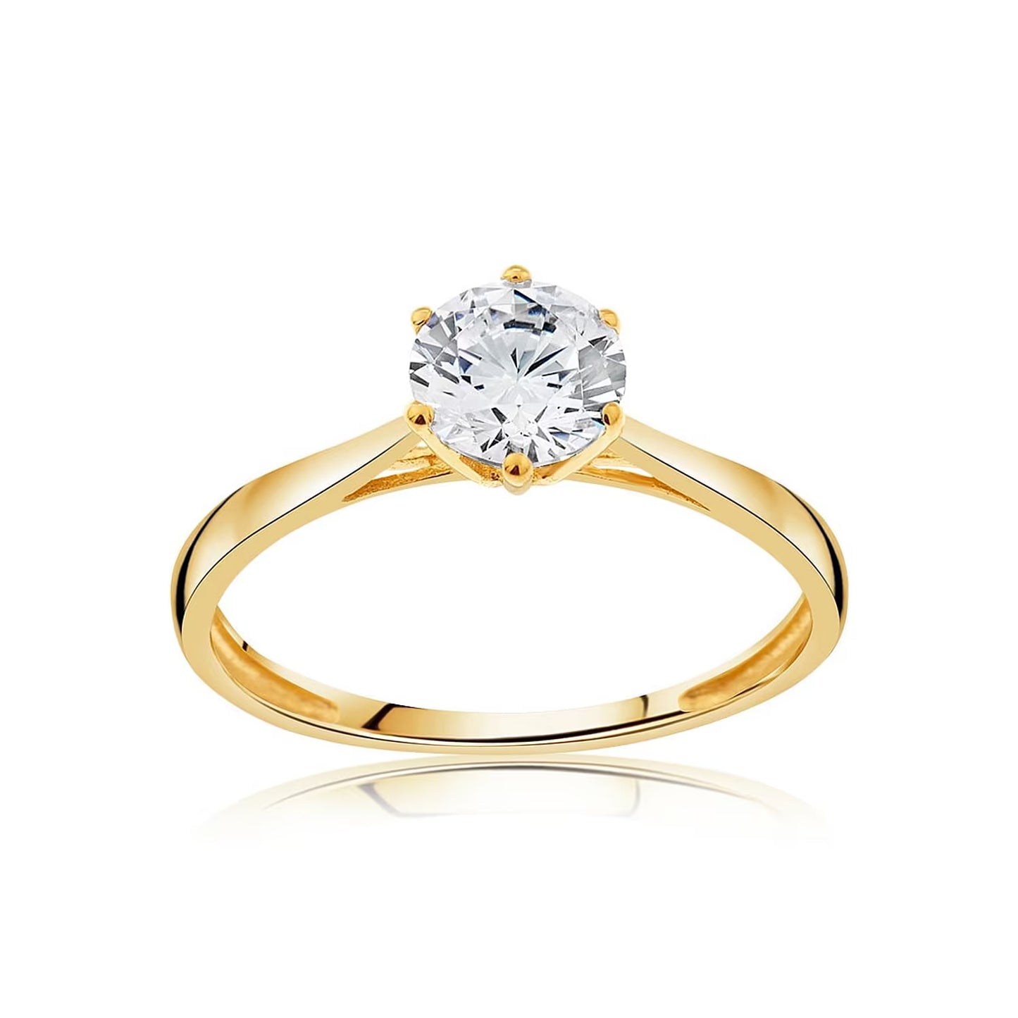 Solitaire CLEOR en Plaqué Or et Oxyde