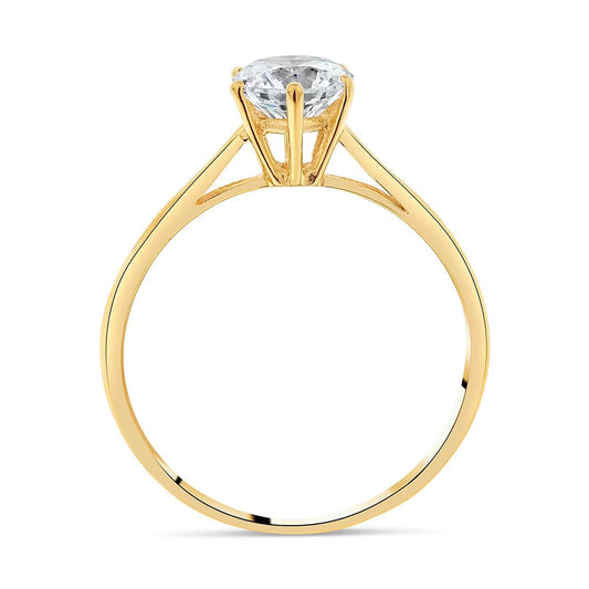 Solitaire CLEOR en Plaqué Or et Oxyde